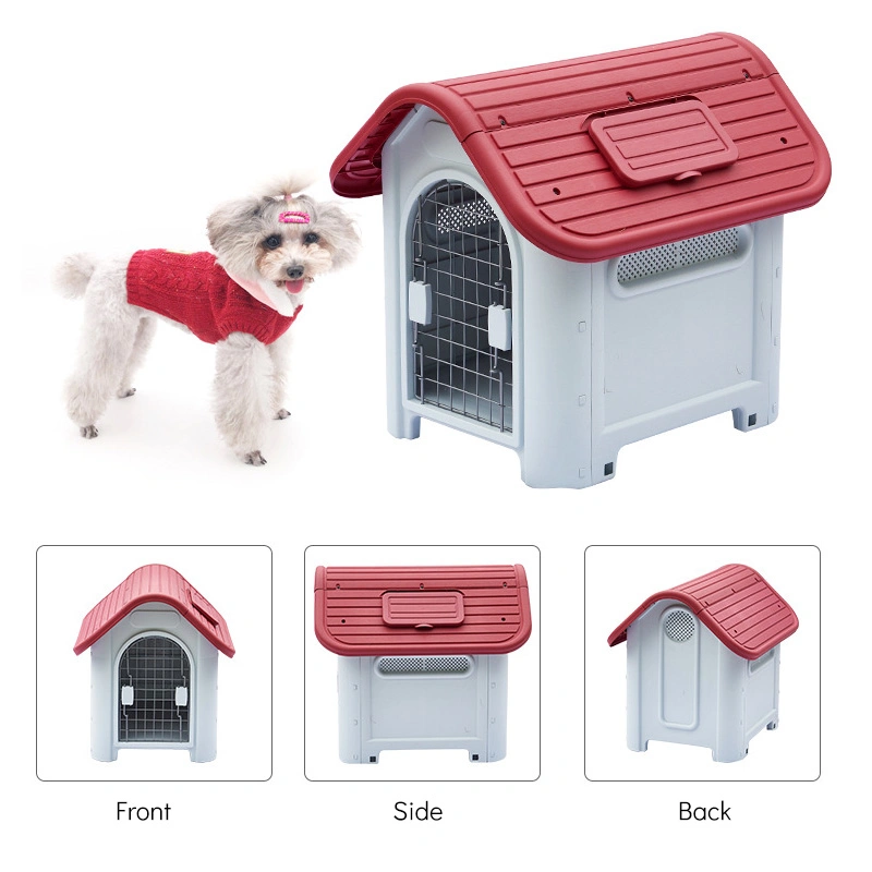 Removable Safety Outdoor Plastic Dog Cat Pet House with Door and Lock