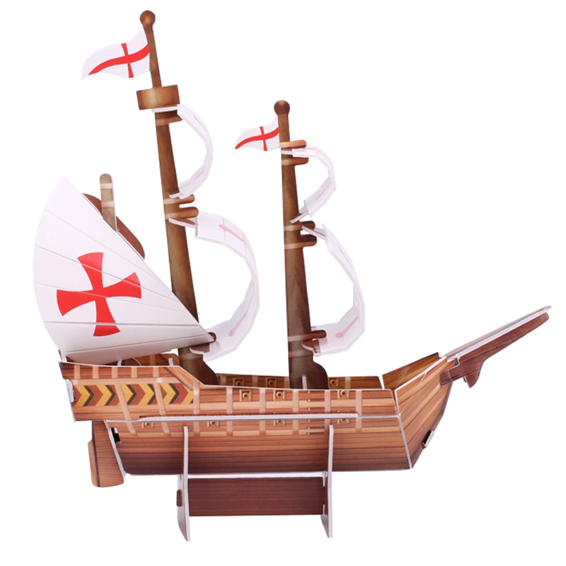 Educational Toys 3D Jigsaw Puzzles Chinese Santa Maria 3D Model Vessels Boat Puzzles Sailing Vessel DIY Miniature Model