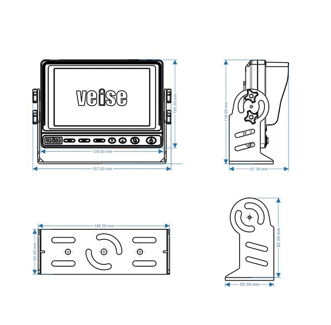 Auto-Monitor mit LCD-Bildschirm und 2 Kanäle AV