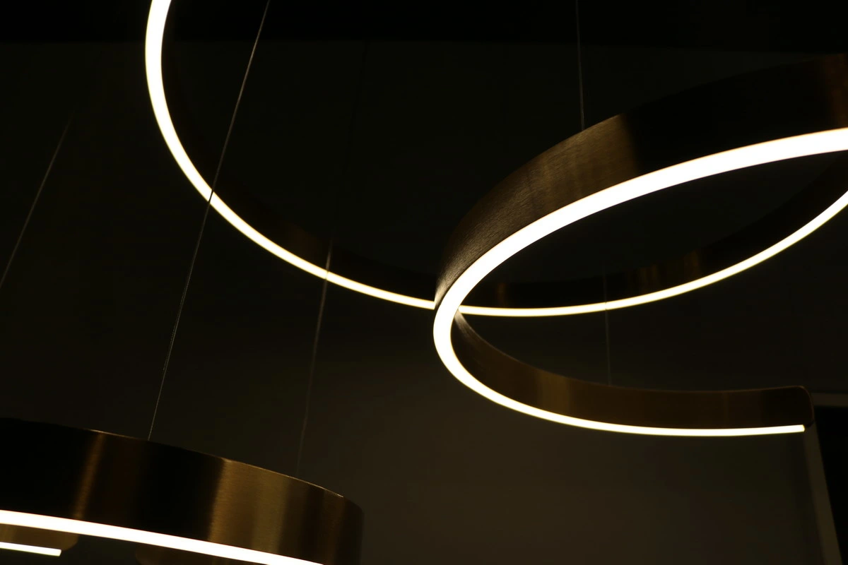 Dimmable C Shape Brushed Stainless Steel Pendant Lamp