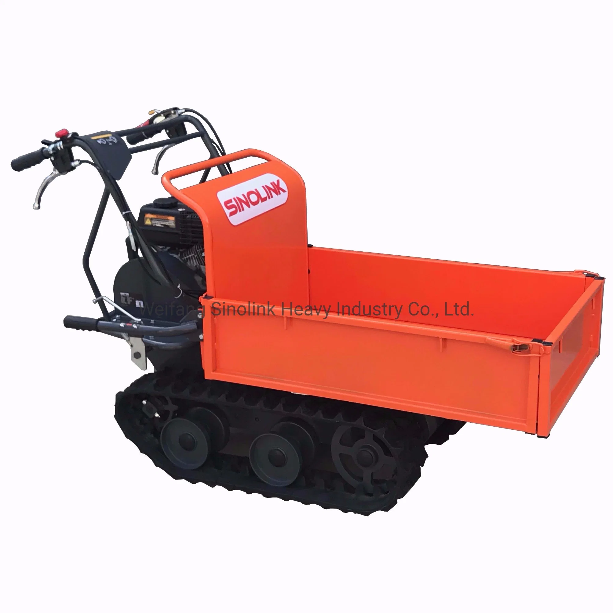 Gasoline Powered 300kg Load Capacity Rubber Track Agriculture Small Dumper