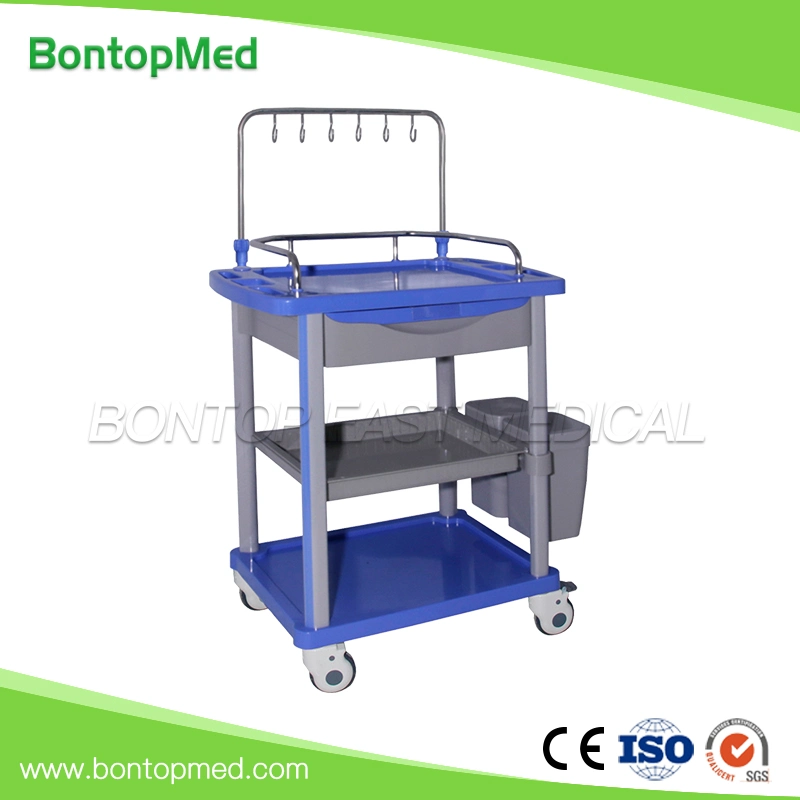 a OEM Size and Color Hospital ABS Medical Mobile Medication Changing Nursing Treatment Trolley Cart