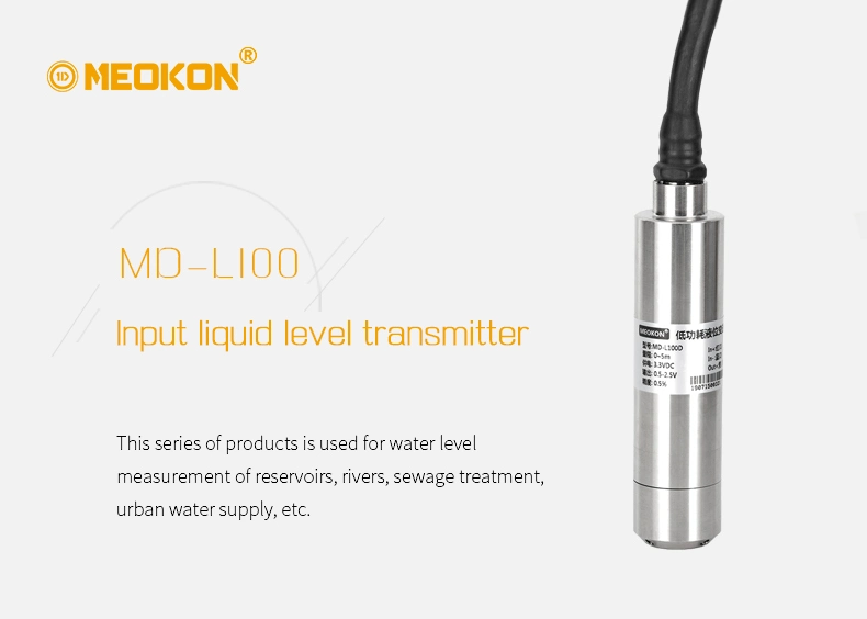 Silicon Oil-Filled Liquid Level Pressure Transmitter 100mh2o 10meters Cable Other Range Is Available of Customized Production