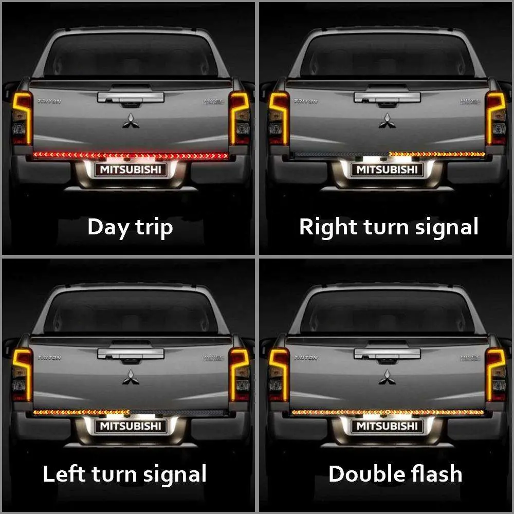 Car Truck LED Flexible Arrow Tailgate Light Strip Bar Reverse Turn Running Signal Warning Lamp Park Rear Tail for Pickup Van SUV