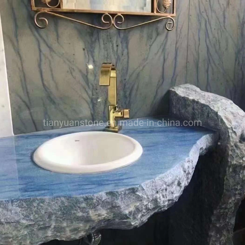 Custom Blue Granite/Marble/Limestone/Artificial Marble/Quartz Stone Kitchen Bathroom Vanity Top