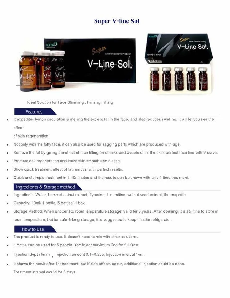 Korea Super V Line Sol. Face Body Lipolysis Essence Lipolab Vline Face Slimming Serum Cellulite Mesotherapy Fat Burning Kabelline Belkyra Dermaheal Ll Fat