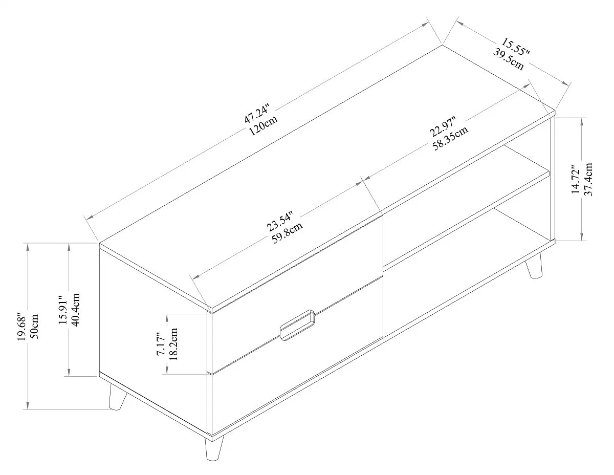 تلفزيون حديث في منتصف القرن للتلفزيونات حتى 46 بوصة لوحة تحكم تلفزيون Wood TV Console بشاشة مسطحة خزانة وسائط مع التخزين