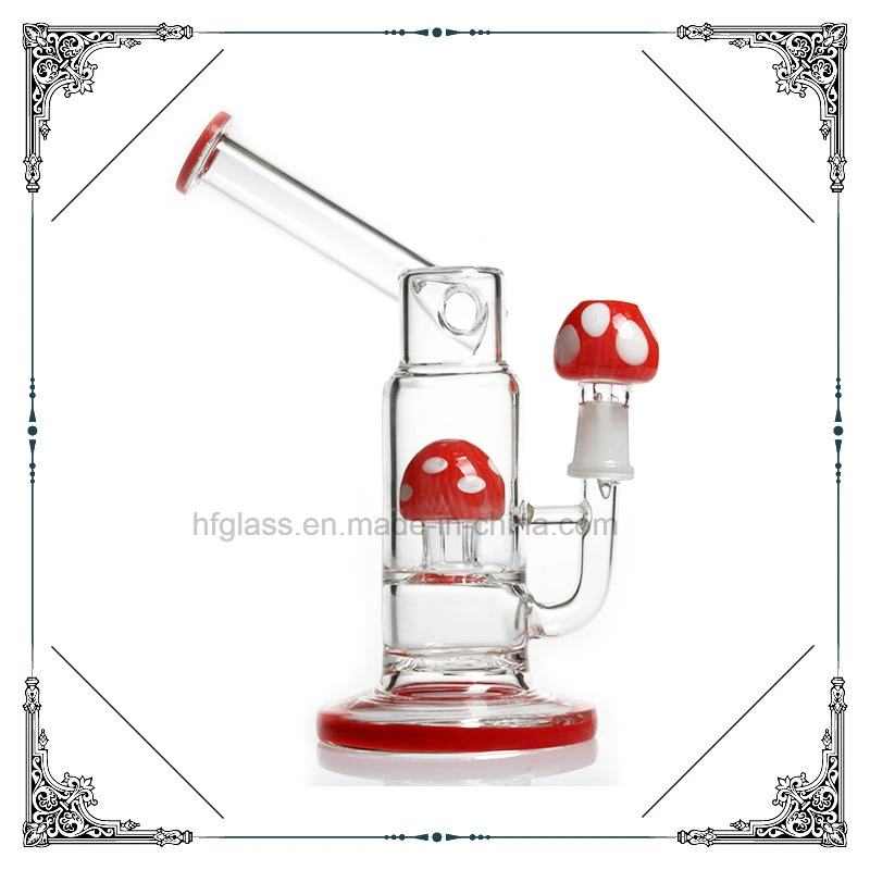 Seta de color rojo del tubo de agua de cristal soplado fumar botella lavagases DAB Rig Oil