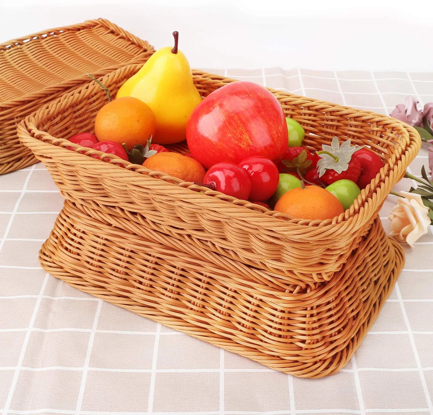 Home Use Rectangle Wicker Baskets Willow Storage Basket