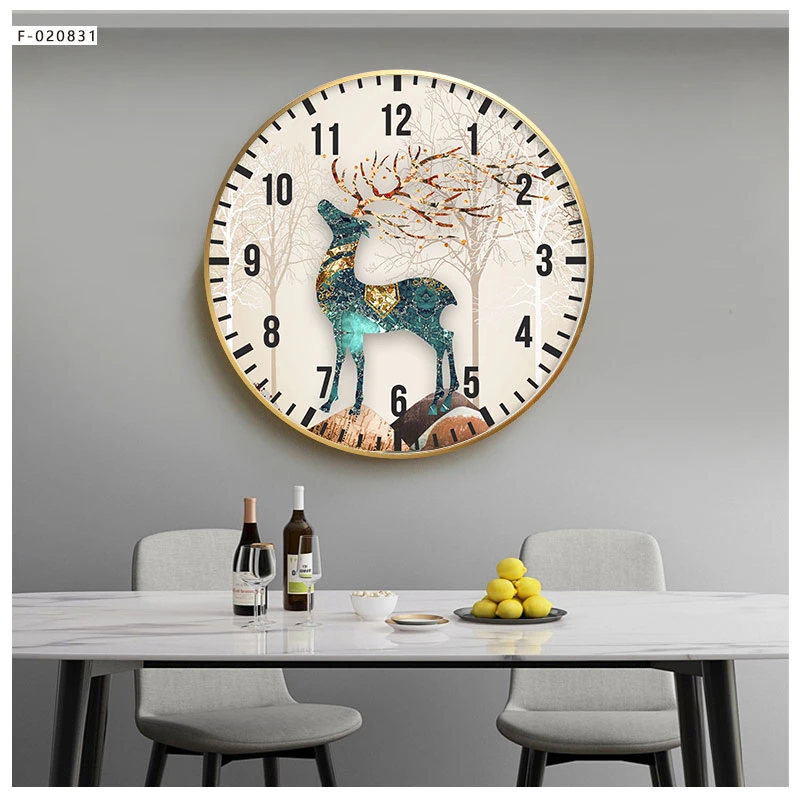 Wohnzimmer Wandmalerei Runde Kristall Wanduhr Kunst Malerei Uhr Luxus Customized Frame