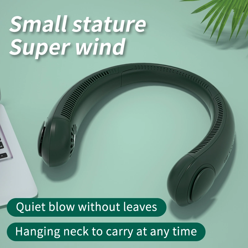 2023 Hot Sale Mini Portable Hanging Neckband Fan USB Leafless Neck Fan Cooler Rechargeable