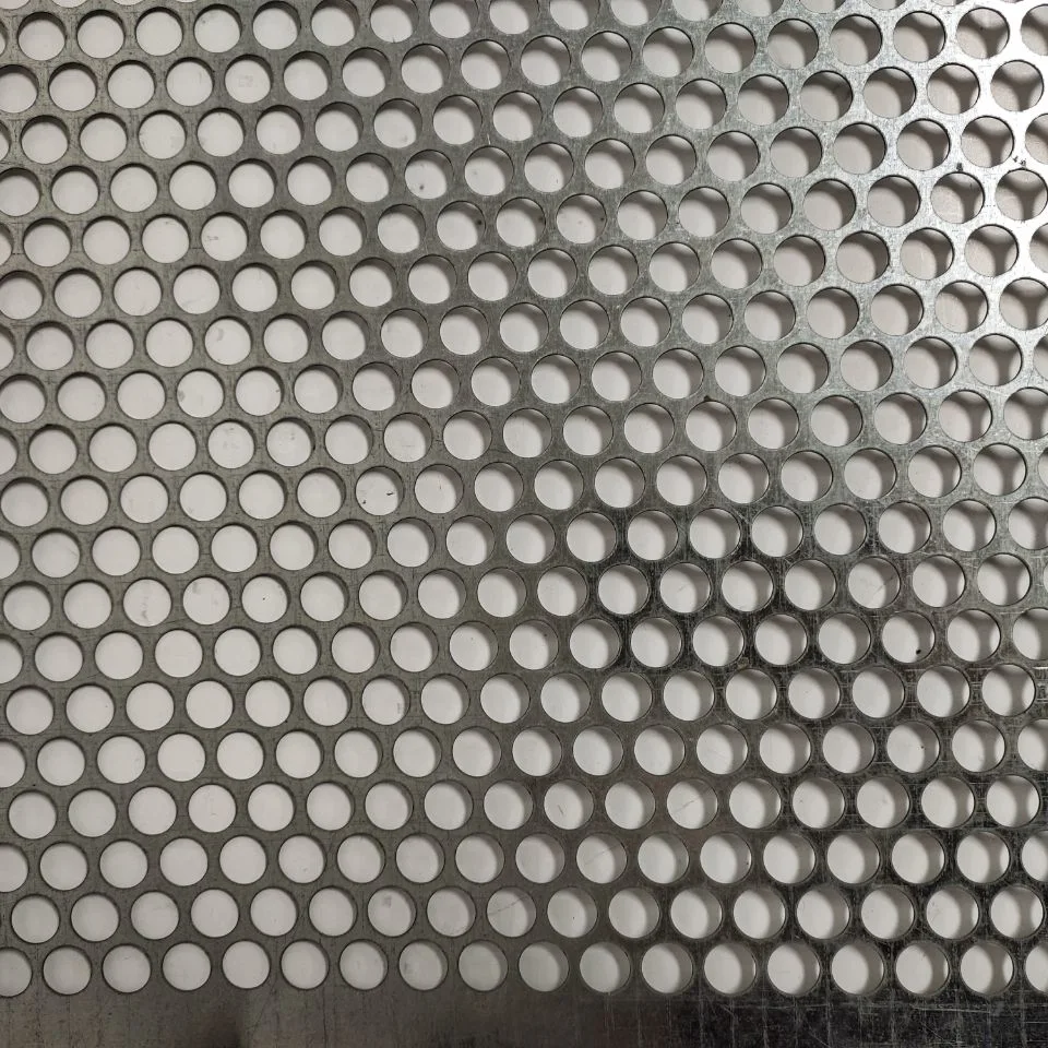 Galvanized Perforated Metal Mesh 3mm Thick and Hole Size 12mm