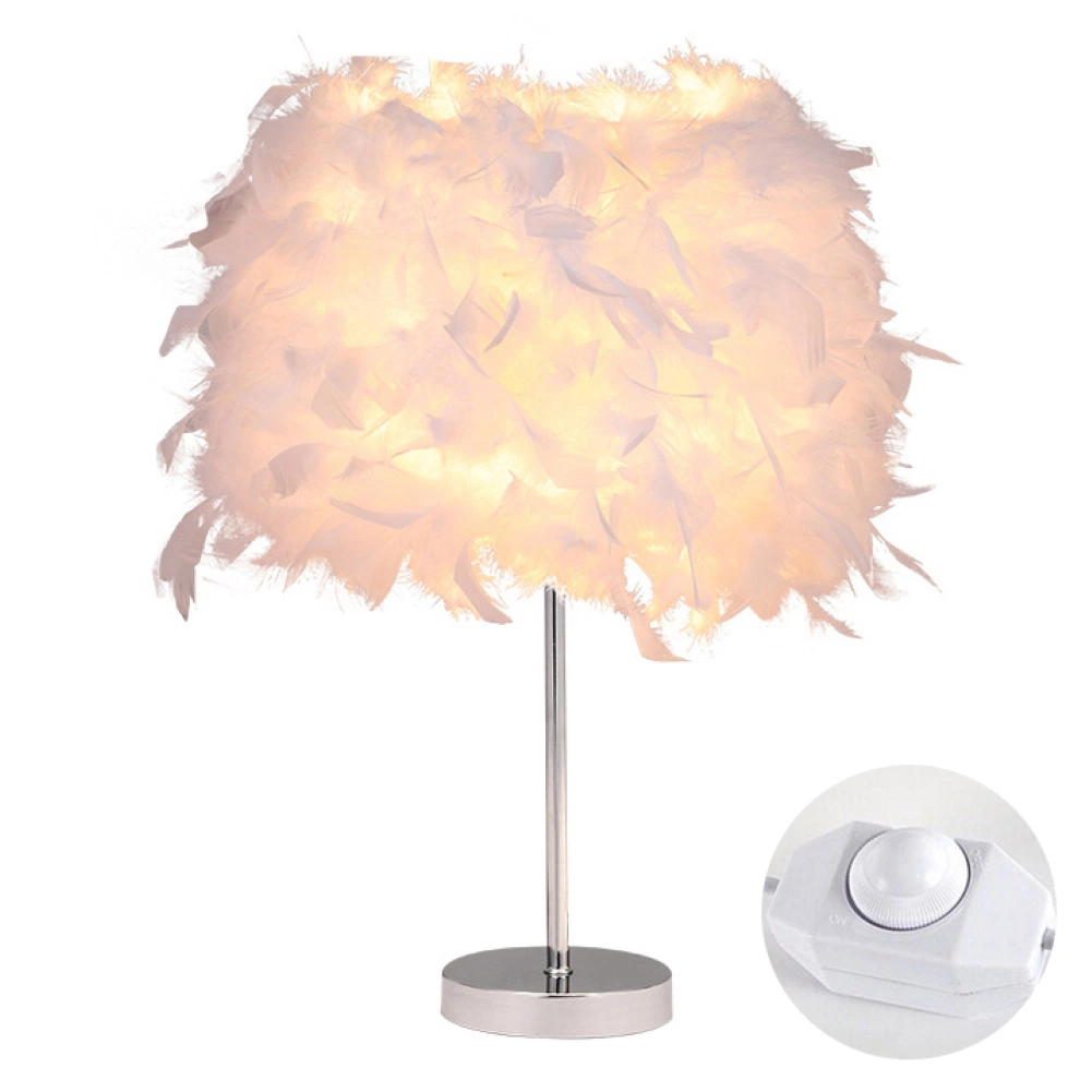 E27 Table de chevet lampe LED lampe de table de plumes romantique de plumes (WH-MTB-56)