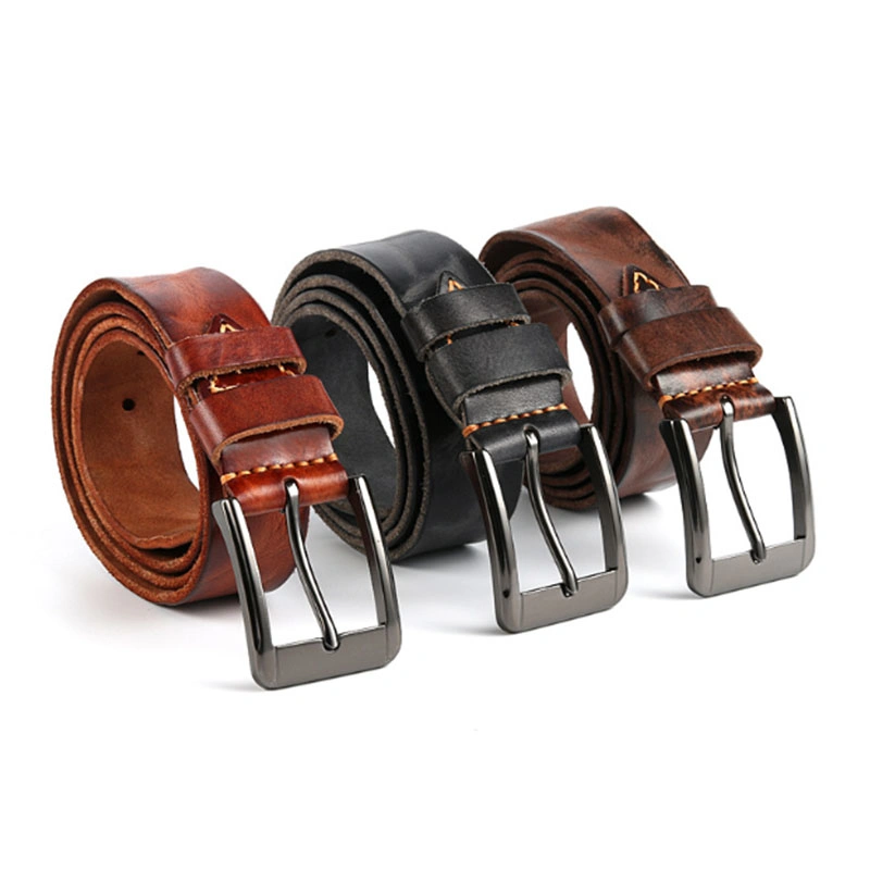 Venta en caliente PU cinturón de cuero Negro marrón cinturón de vestido girar Cinturón reversible de la hebilla Vintage para hombres