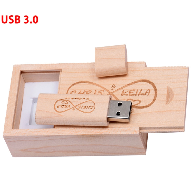 Unidade flash USB 3.0 de 32 GB Unidade personalizada USB de Memori USB em madeira Flash com caixa