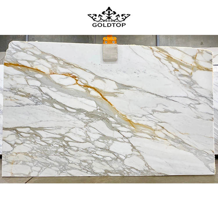 Polished Italian White/Calacatta Gold Marble Calacatta Stone Slabs for Wall Tile/Background