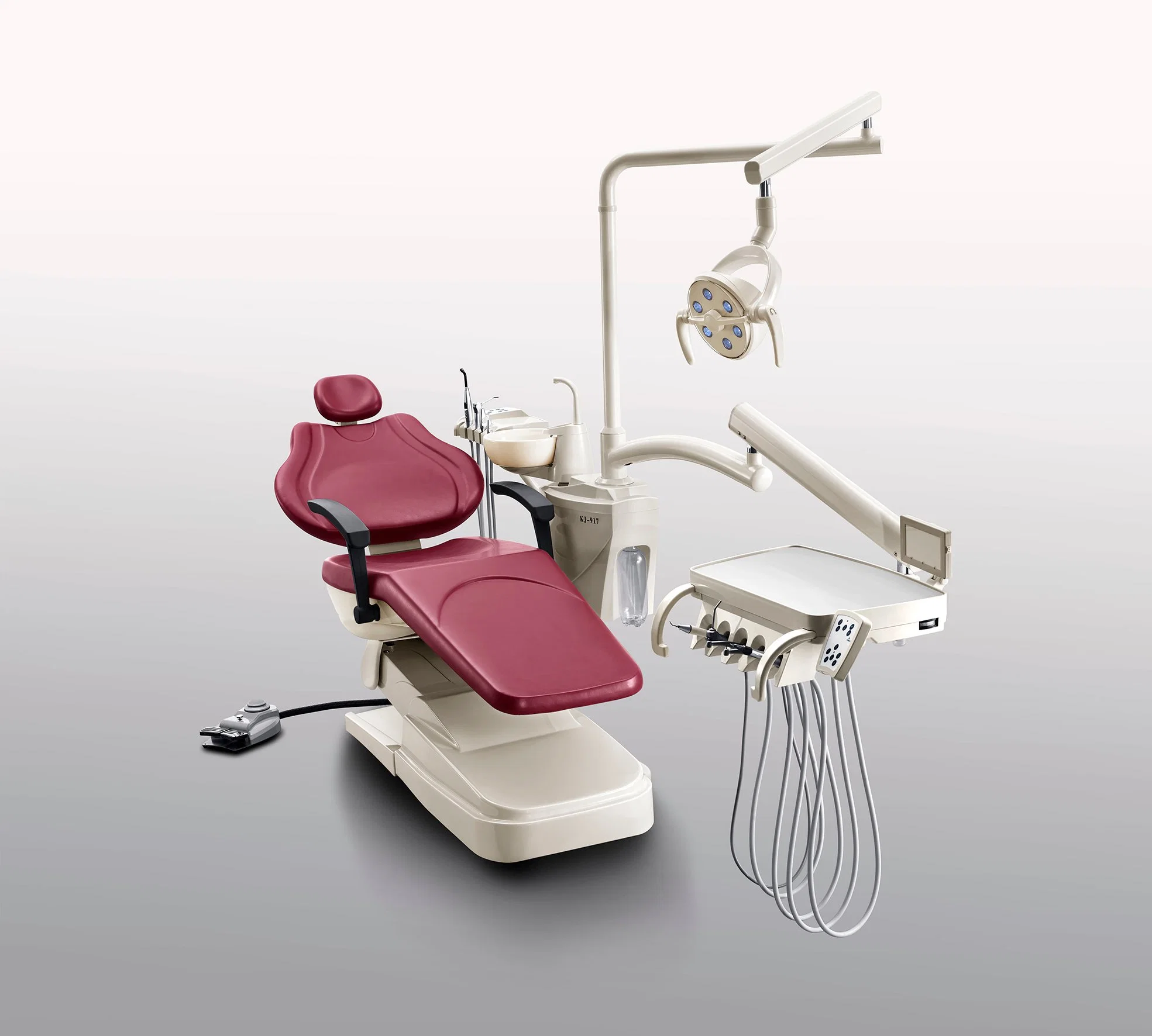 High quality/High cost performance  Hot Selling CE Approved Real Leather Dental Chair with LED Sensor Light