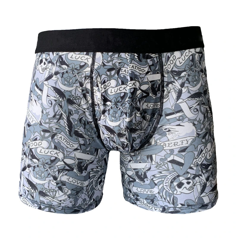 Custom Logo Men Boxer Short 95%Cotton 5%Spandex