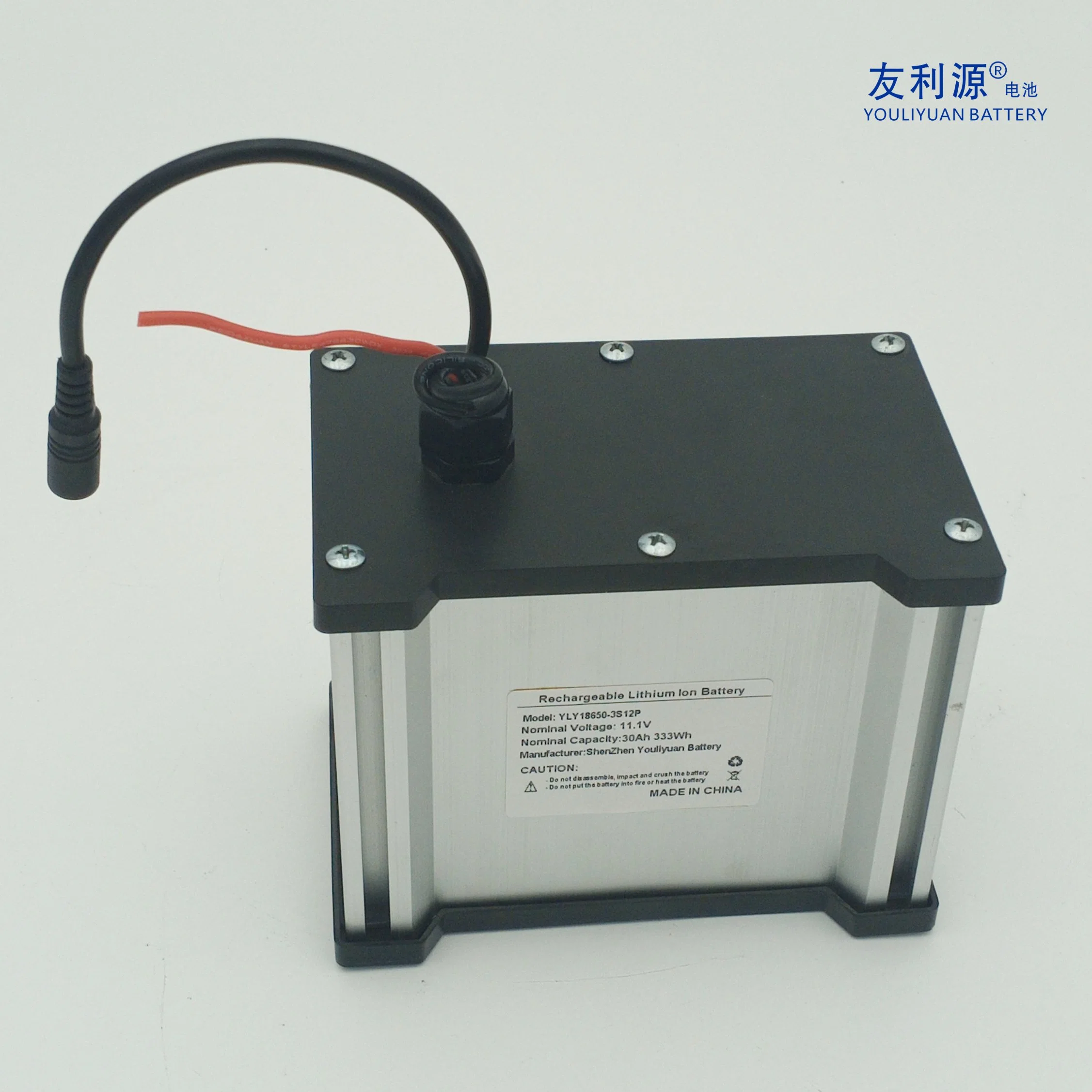 3s12p 18650 Battery 12V Lithium Battery High Capacity Energy Storage Li-ion Battery 30ah 333wh with Aluminum Housing for Smart Bench /Light