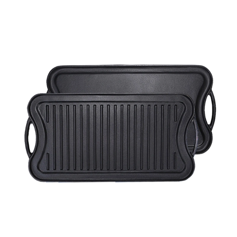 High-Quality Cast Iron BBQ Roasting Plate Outdoor Grill Cast Iron Cookware BBQ Griddle