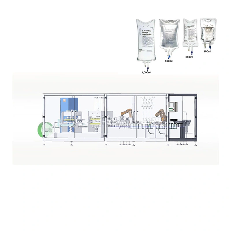 La línea de llenado automático de solución salina normal