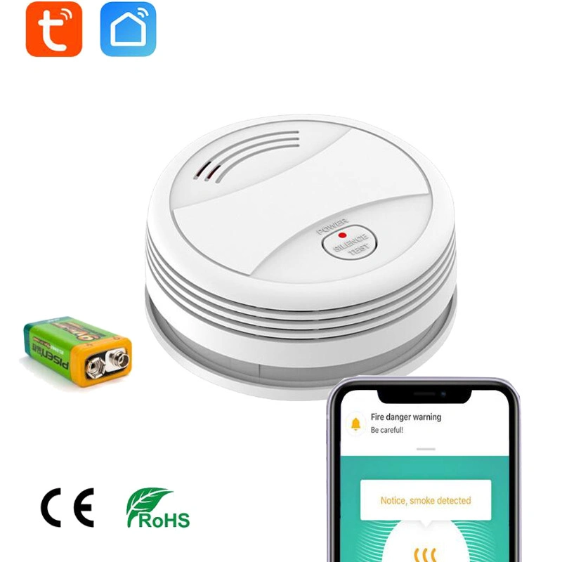 on The Stock WiFi Tuya Smoke Alarm Gas Detector