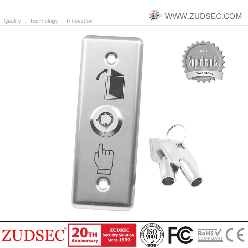 Door Release Button Stainless Steel Metal Exit Button with Key Switch for Access Control System