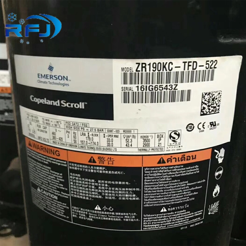 Compressor de espiral de refrigeração Zr250kce-TW5-522 para a unidade de condensação Utilize compressor Copeland