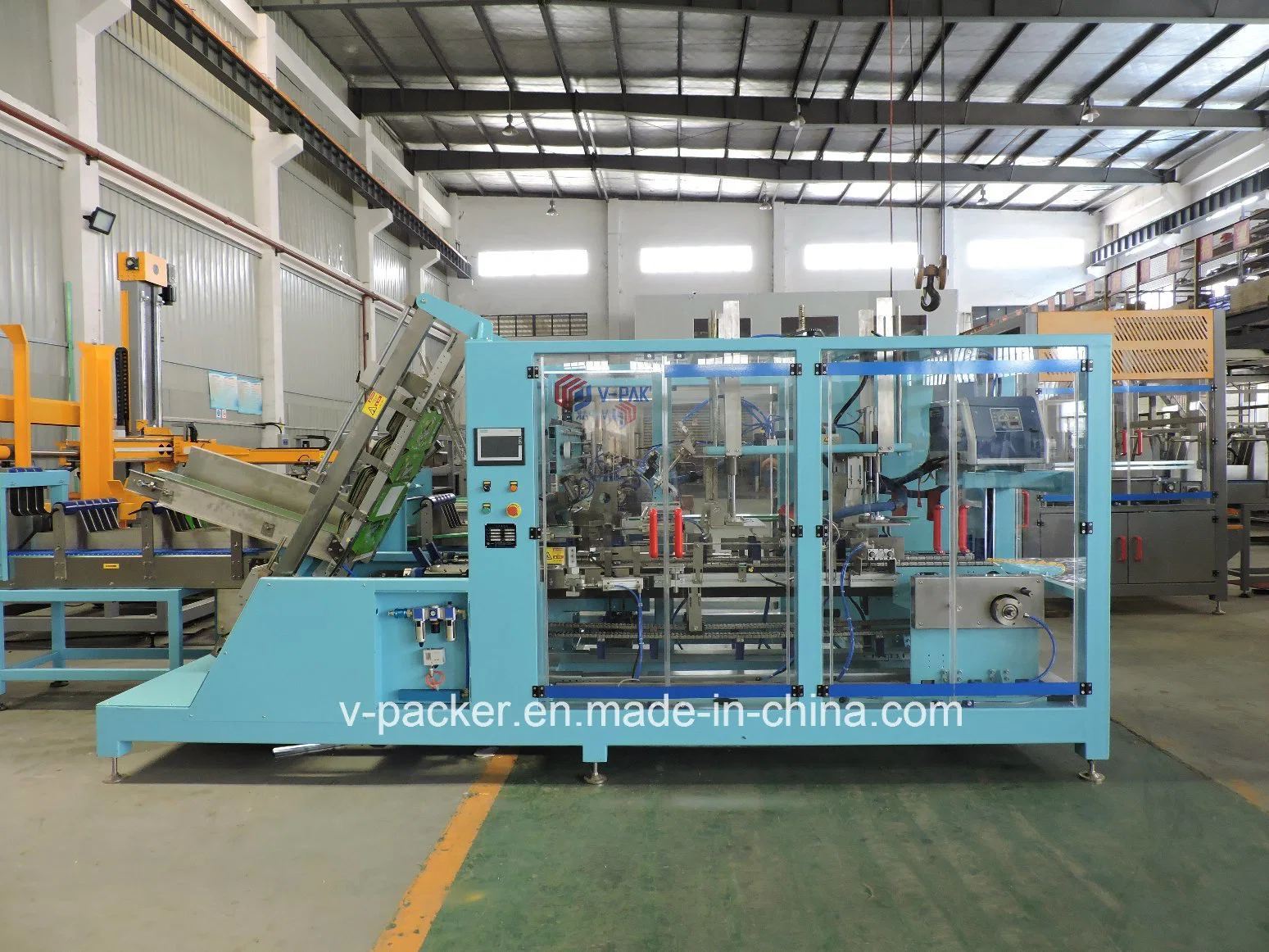 Full-Automatic Case Packaging Machine for Special Bottles Packing