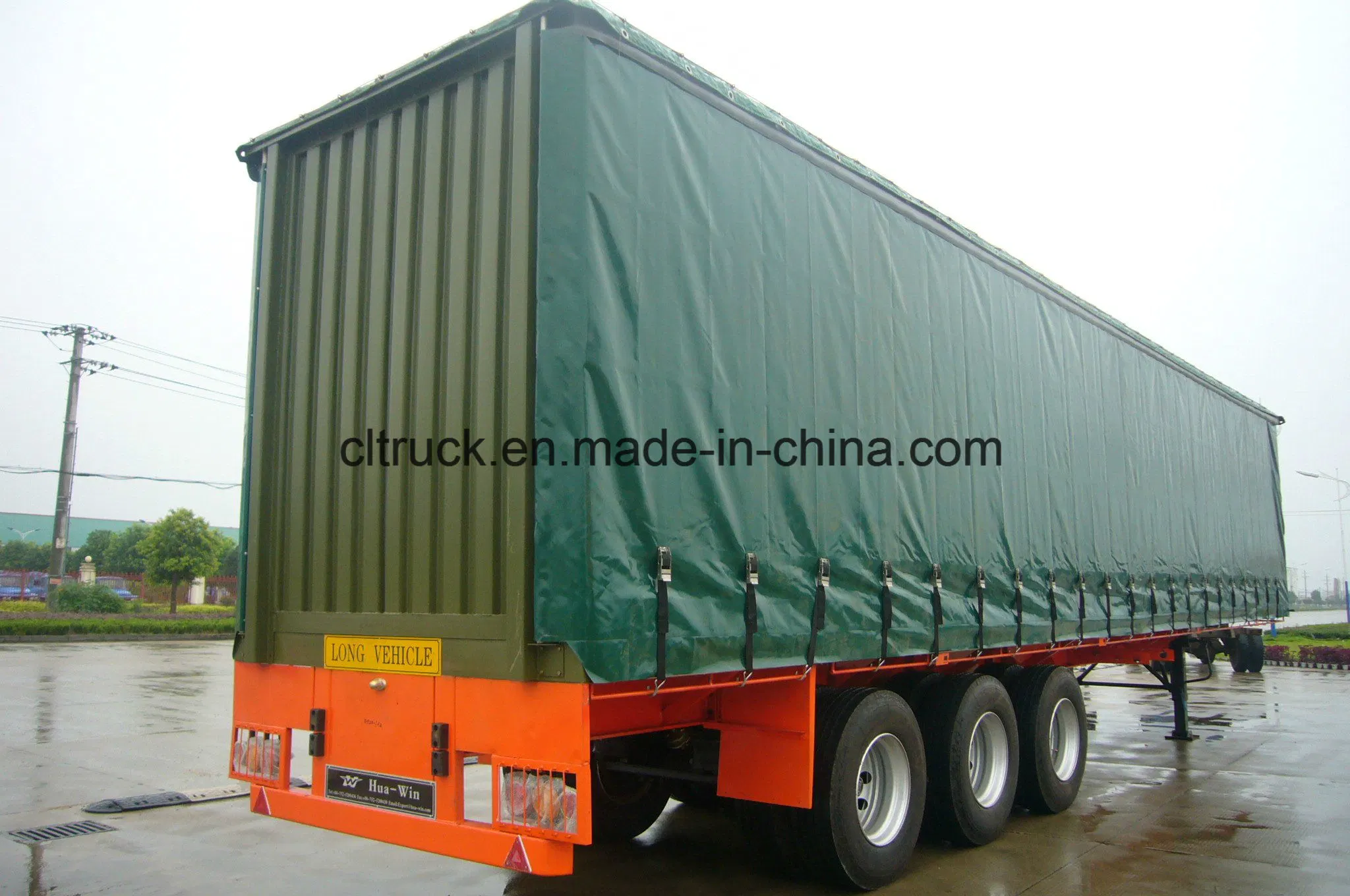 Log Trailer Box/ Van Type Logistics Transportation Curtain Side Semi Trailer