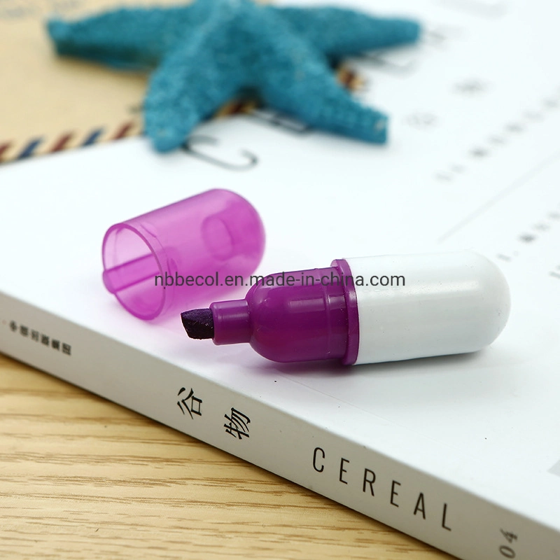 Promotional Creative Pill Shaped Mini Highlighter Marker Pen