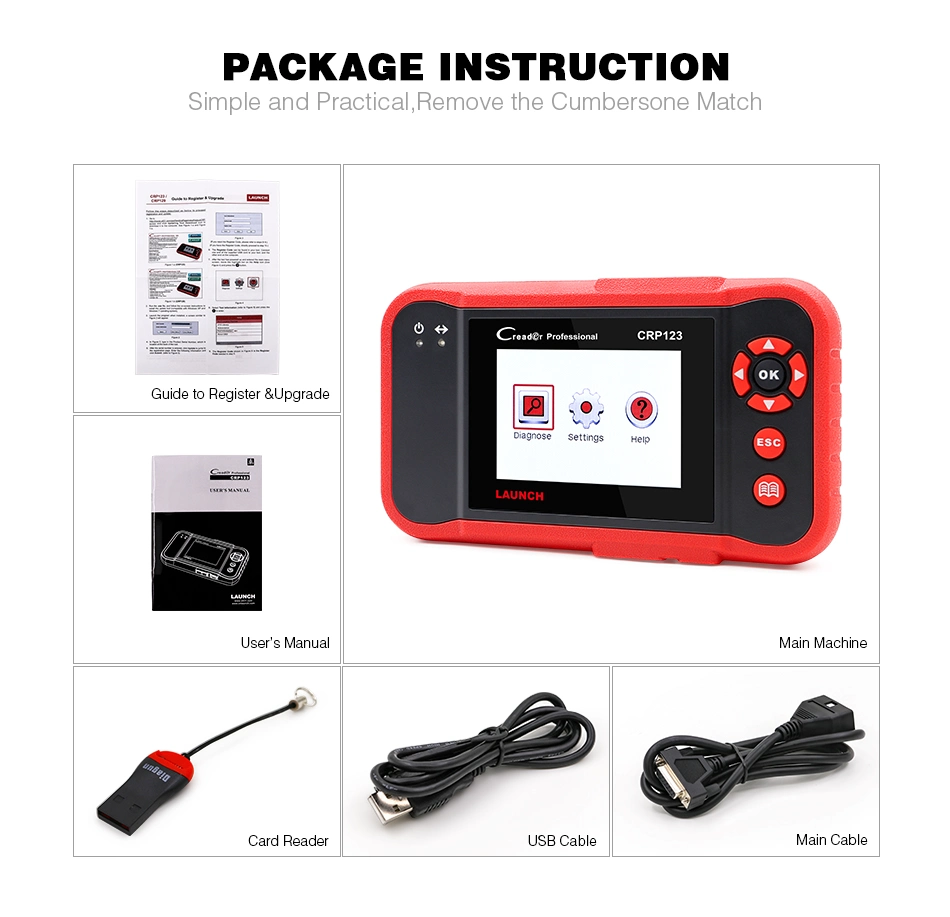 Launch CRP123 Launch Creader Professional leistungsstarke DIY ABS SRS Creader VII+ Auto Diagnose-Tool Automobil