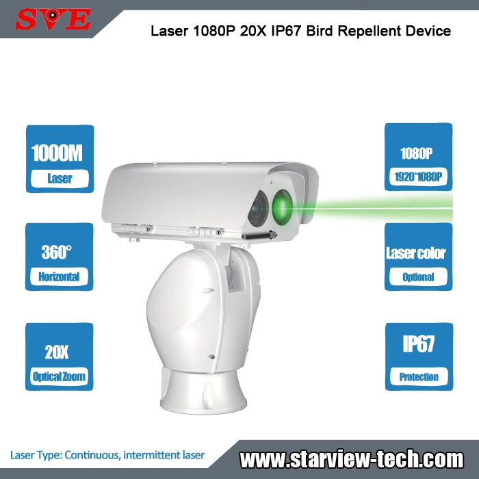 1000m Laser 1080p 20X Zoom IP67 Vogelabwehrgerät