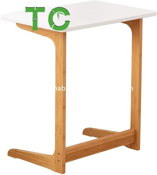 Vente en gros Bamboo TV plateau Table canapé fin Table ordinateur portable Bureau snack C lit côté Table mobilier moderne pour la maison Office forme L.