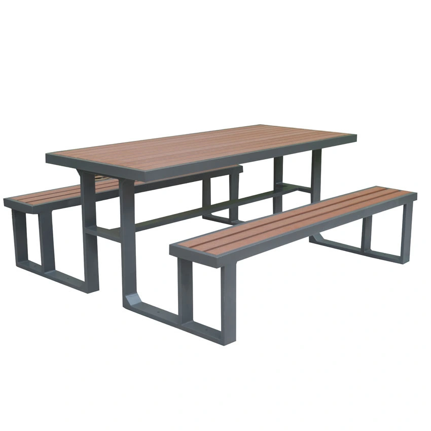 Outdoor Aluminum Plastic Wood Furniture Garden Picnic Table Sets