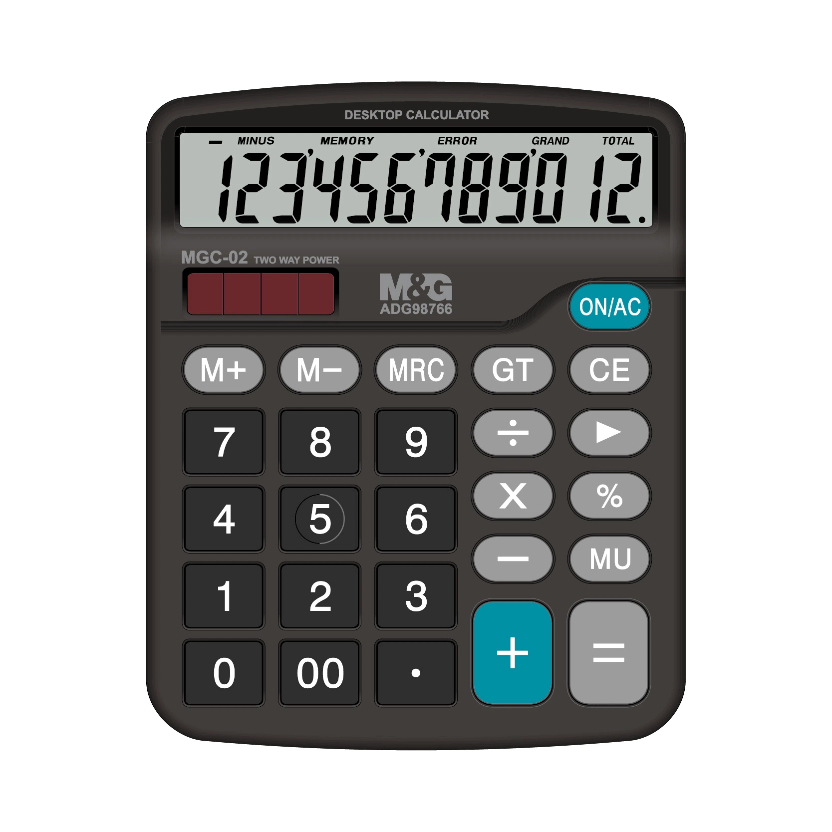 M&G 12 Digital Calculator Solar and Battery-Powered Office Desk Calculator