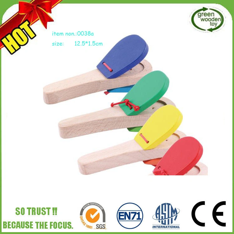 Mini Baby Castanet Wooden Toy Music Instrumental Toys Child Early Learning Educational Castanet for Sale