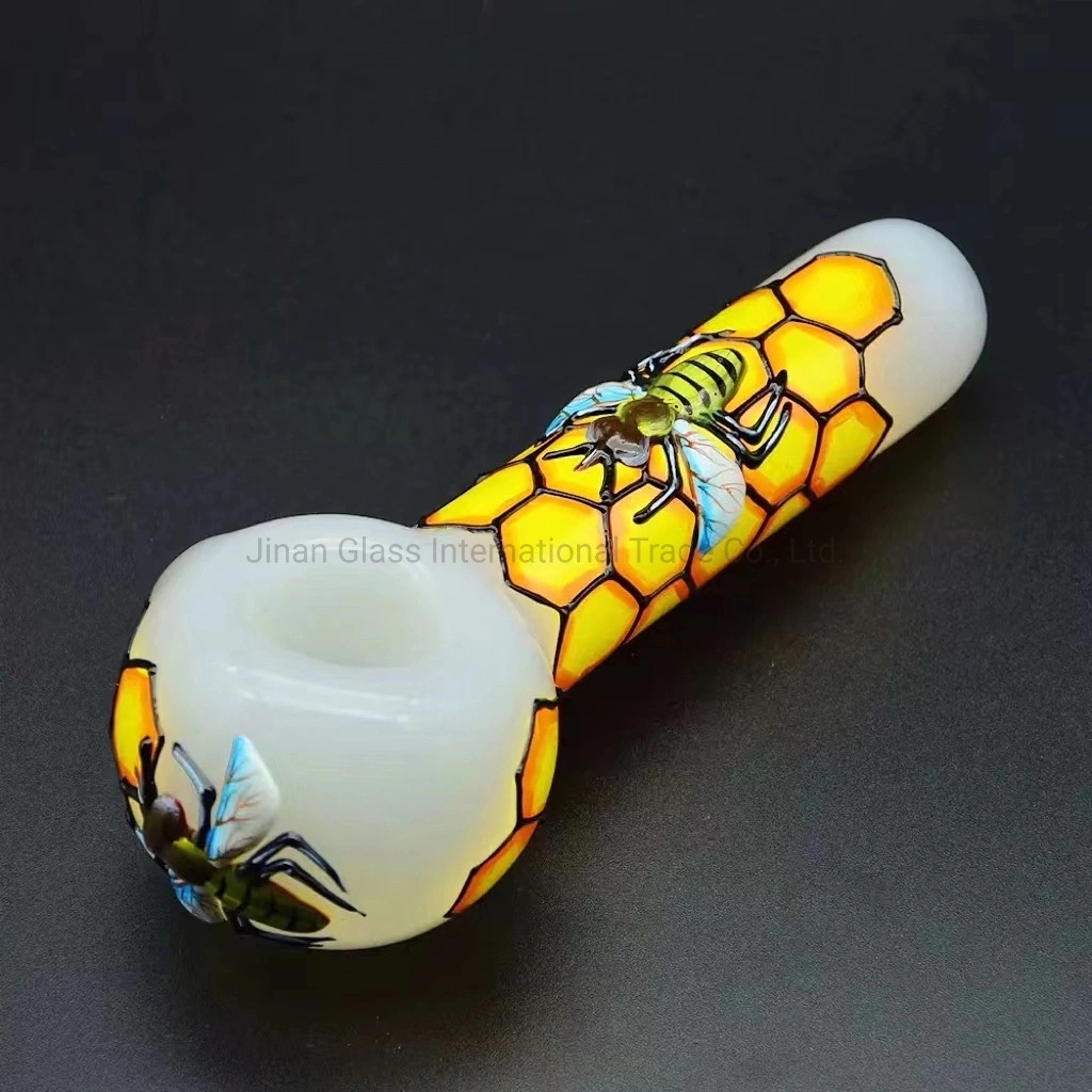 Bee Honeycomb Glass Hand Pipe Bowl Tobacco Smoking Spoon Pipes Oil Burner Dry Herb Bubbler