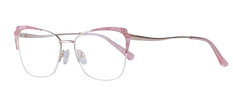 Blue Light Blocking Fashion Cat-Eyed Metal Optical Frame for Women