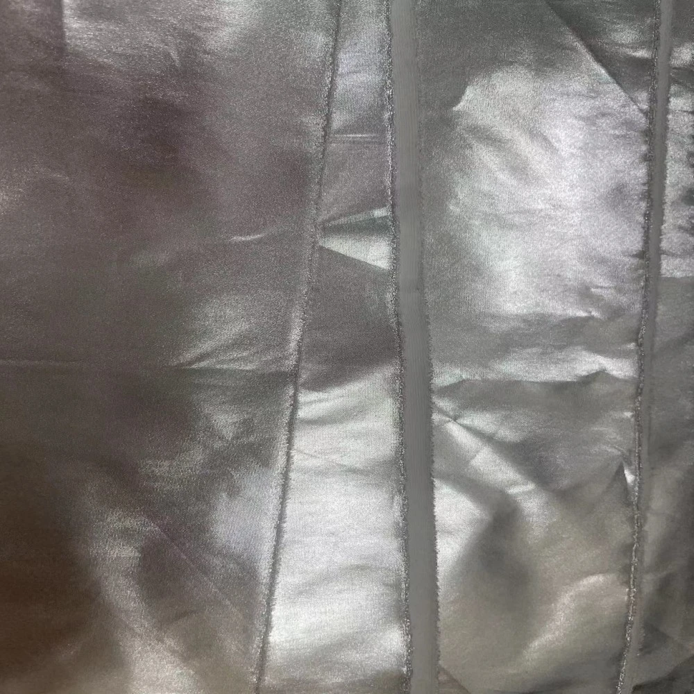 Metallic 300t Pongee Elastic Hot Silver Fabric Bright Down Jacket Clothes