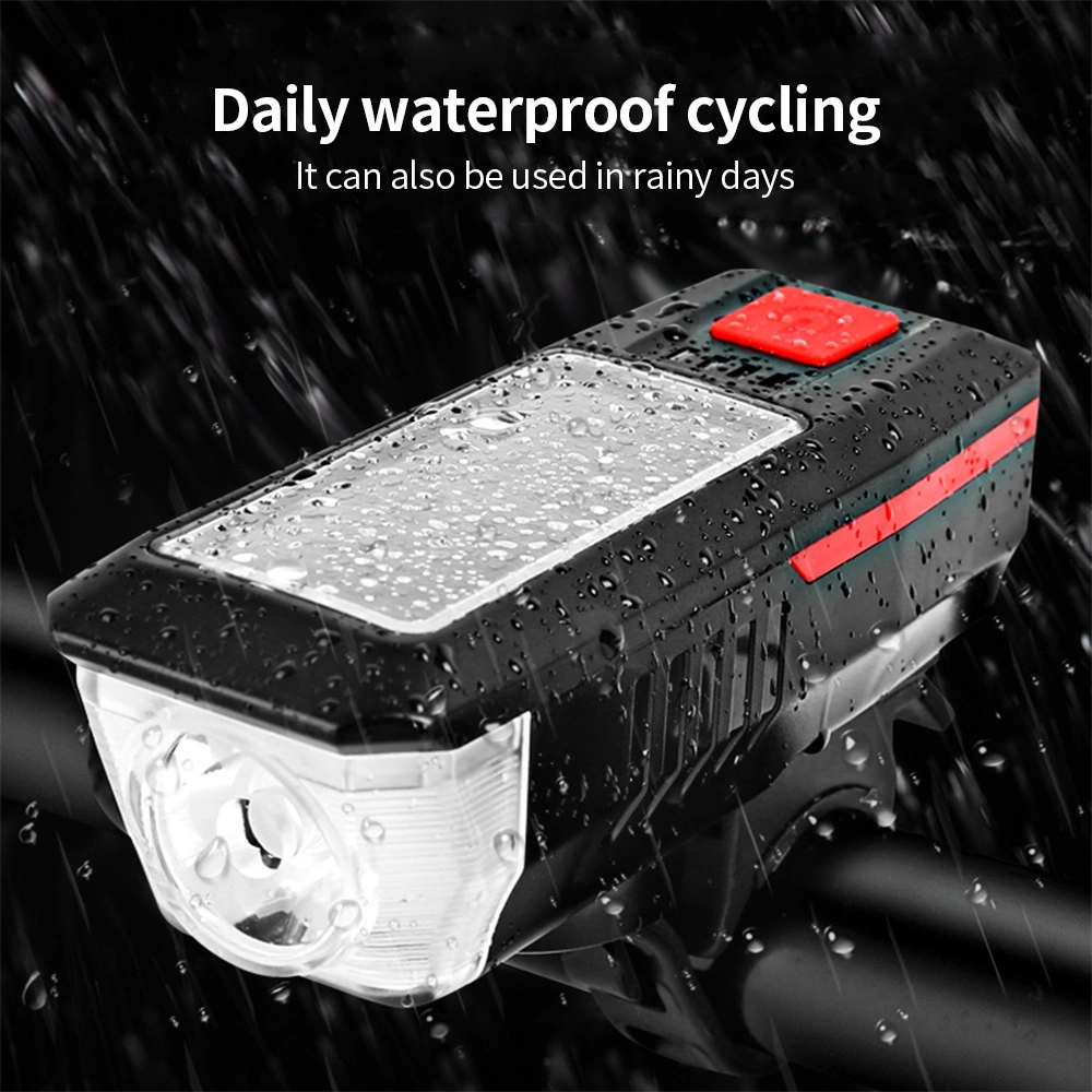 USB Rechargeable 250lm Bicycle Solar Front Light Ipx4 Mountain Bike Cycling LED Frame Light