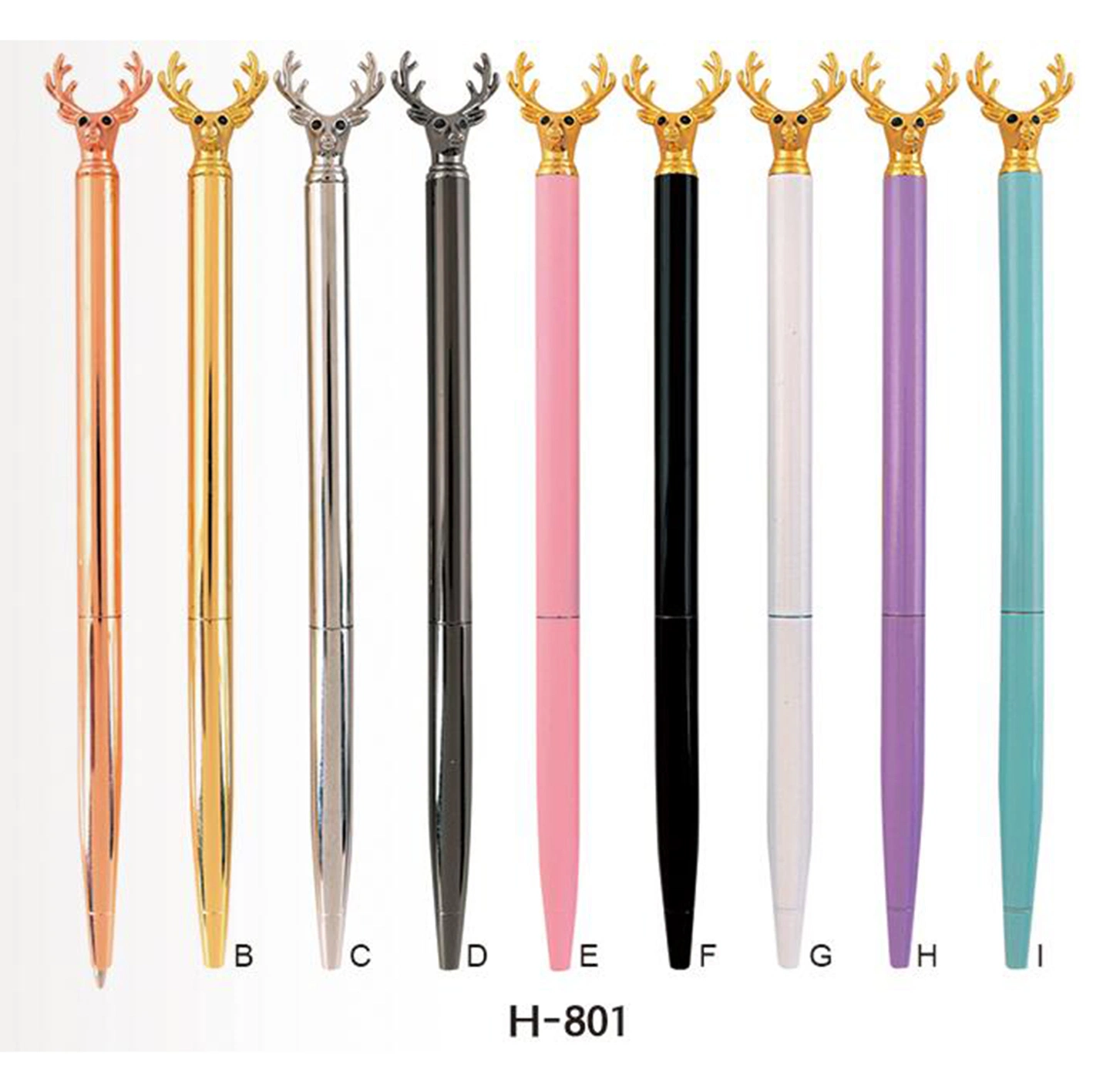 Beau cadeau de métal stylo à bille stylo de la tête d'animaux Logo personnalisé Crystal Stylo à bille