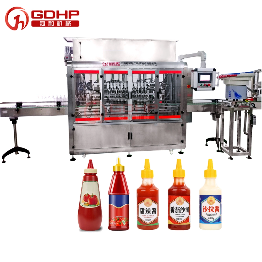 Automatic Bottle Sauce Liquid Vinegar Orange Water Filling Production Machine