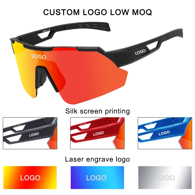 Nouveau design demi-cadre 100% protection UV miroir lentille Sport Lunettes