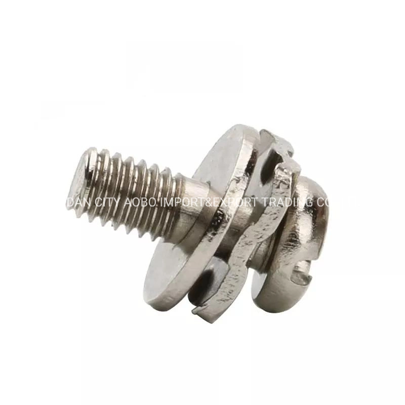 Pm/Qw5*10 Brass Pan Head Terminal Sems Screw with Square Washer