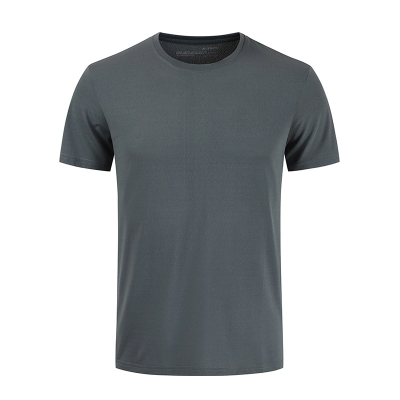 Men Loose Round Neck T-Shirt Outdoor Fitness Short-Sleeved Breathable Polo Shirt