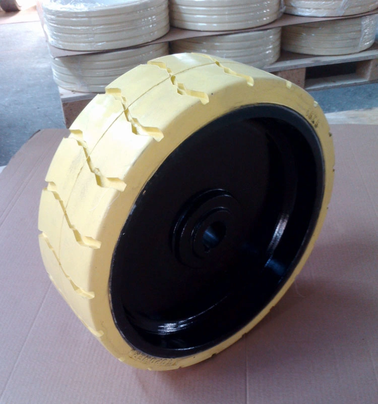 High Performance Solid Rubber Tyre 15X5 Scissor Aerial Lift Vehicle Wheel with Multiple Color