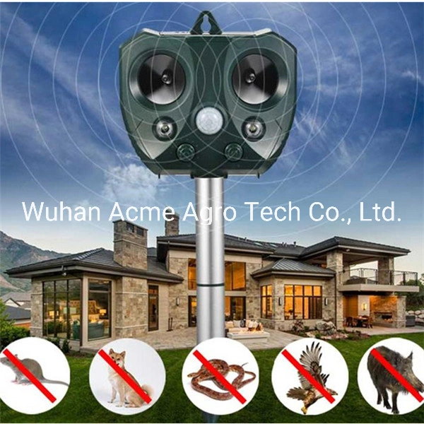 5-Speed Frequency Adjustment Solar Ultrasound Speaker Snake Mouse Dog Bird Repeller with PIR Motion