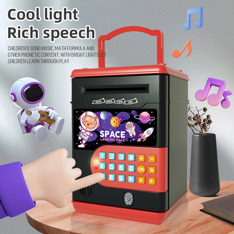 Kid Multifunctional Electronic ATM Machine Educational Fingerprint Password Unlocking Piggy Bank Toy Coin Paper Money Saving Box