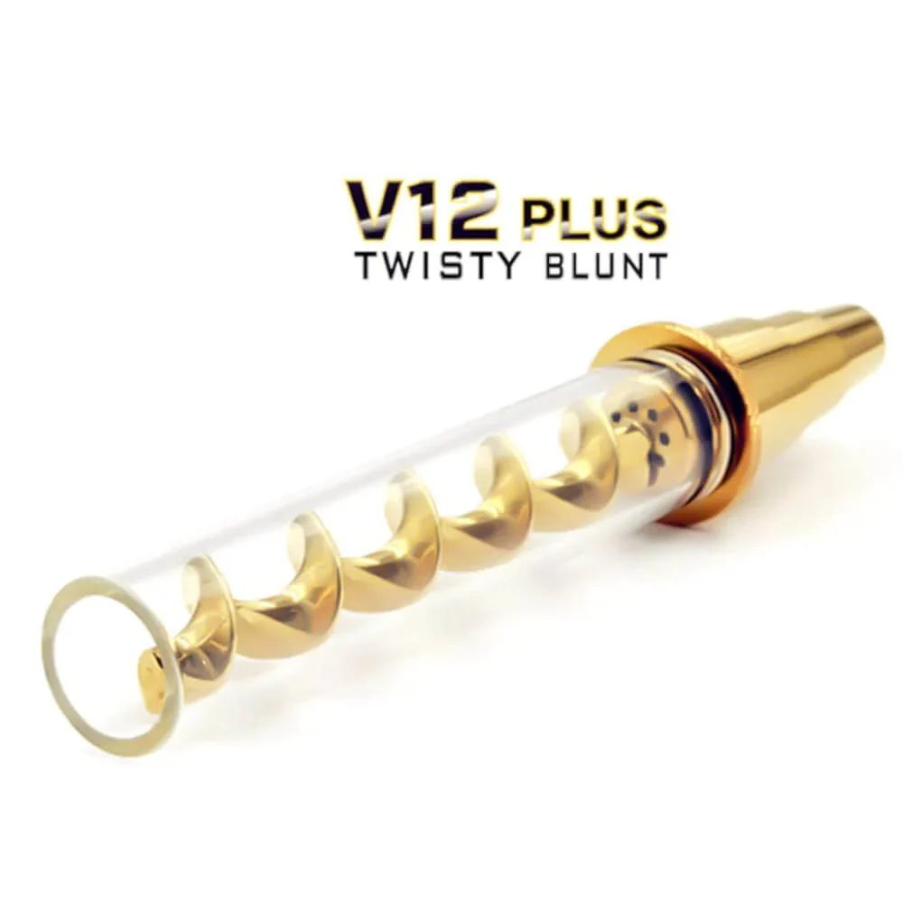 Heißer Verkauf V12 Plus Twisty Glas Blunt Tabak Rohre Vaporizer Mit Trockenen Kräuterräuchern Zerstäuber